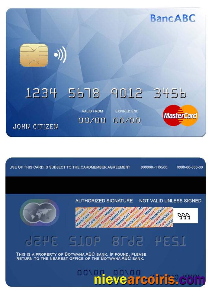 Bostwana  ABC bank mastercard